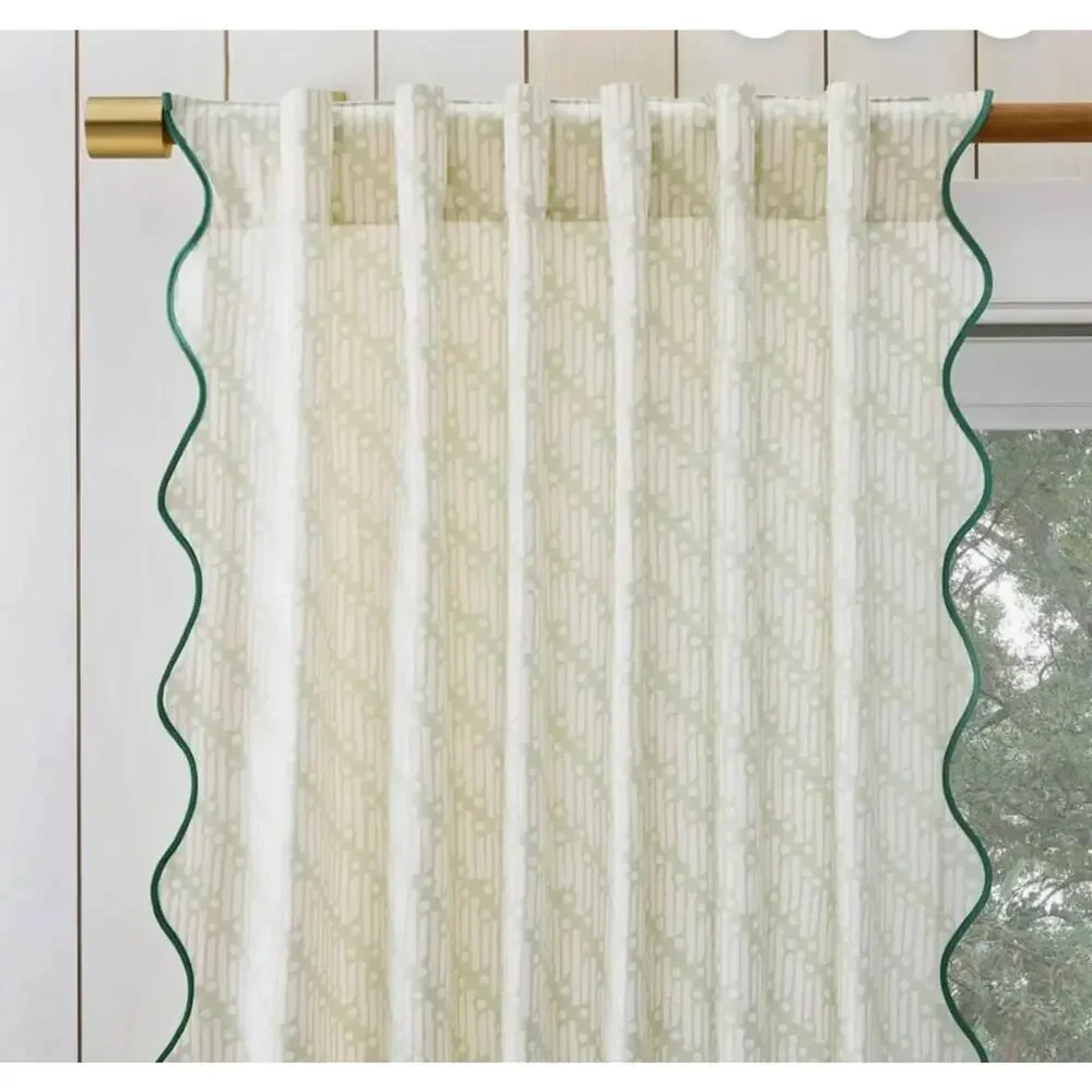 West Elm Batik Scallop Edge Curtain Set of 2